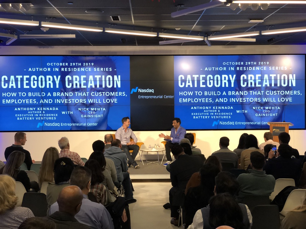 Category Creation author-in-residence session at Nasdaq